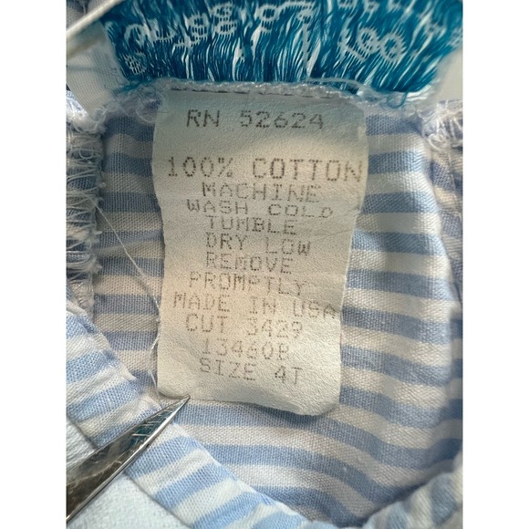 Funtasia! Too Dress Blue White 4T Reversible Collar‎ Bunny Flowers - Picture 12 of 12